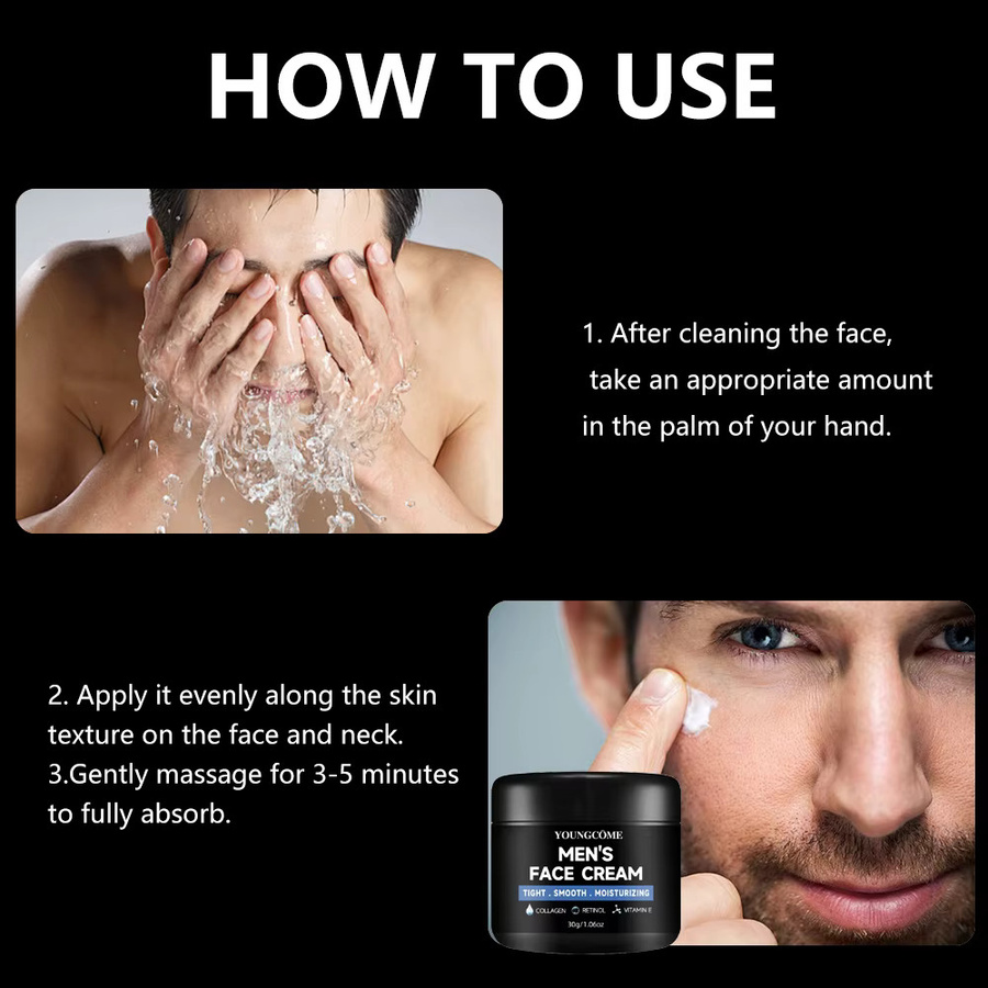 YOUNGCOME Tägliches Routineset für Herren, Serum und Feuchtigkeitscreme mit Kollagen, Retinol, Vitamin E - Bild 2