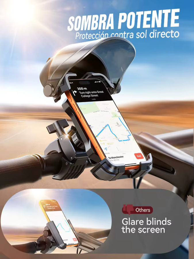 JOYROOM Fahrrad-Handyhalterung JR-ZS528 mit Schnellverschluss und Allwetter-Sonnenschutz für Motorrad und Bike, Schwarz - Bild 3