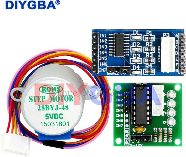 DNIGEF ULN2003 Schrittmotor-Treiberplatinenmodul mit 28BYJ-48 4-Phasen 5-Leiter Schrittmotor in Blau für Arduino - Bild 1