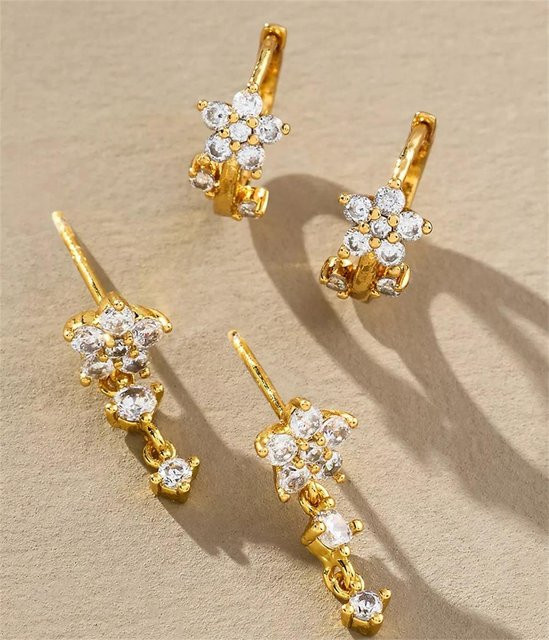 Erpels Creolen Edelstahl, Gold, Zirkonia, Damen - Bild 1