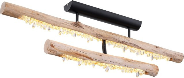 Deckenleuchte FELICITAS von Globo Lighting in Beige und Multicolour mit Holz-Elementen - Bild 1