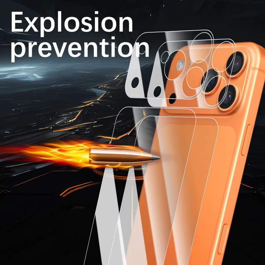 4-in-1 Kamera-Schutzfolie und Rückseiten-Schutz aus gehärtetem Glas für Apple iPhone 17, iPhone 17 Air, iPhone 17 Pro und iPhone 17 Pro Max, transparent - Bild 3