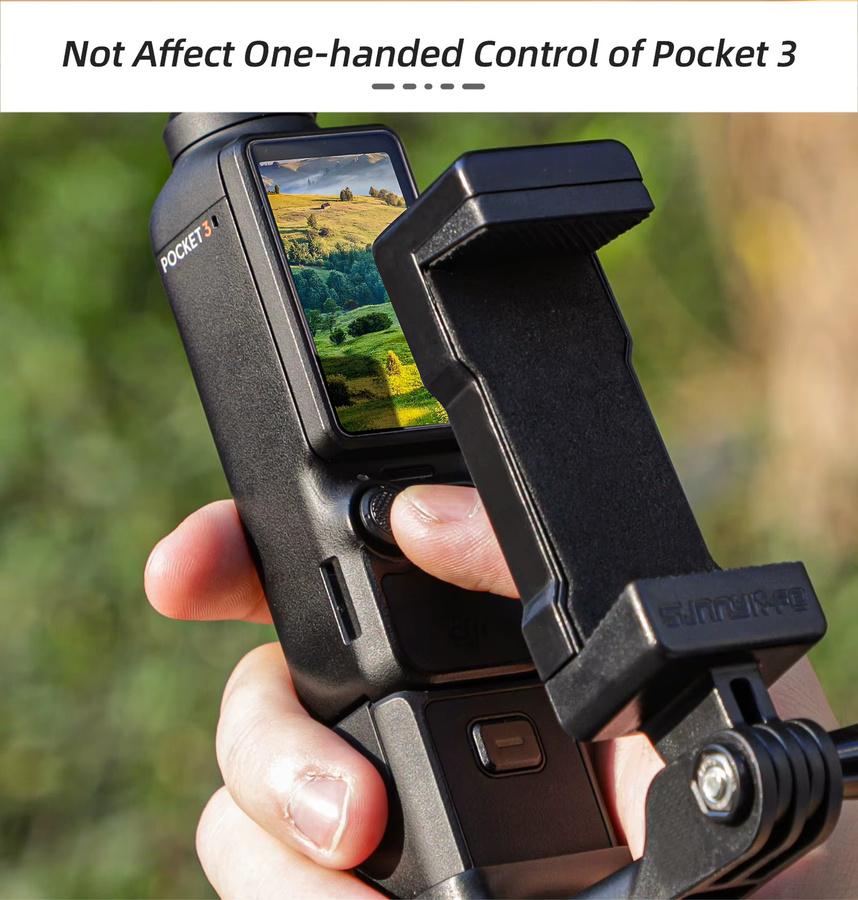 DJI Vorderer Telefonhalter-Clip und Handheld-Aufnahme-Erweiterungsadapter für Osmo Pocket 3 und Pocket 4 in Schwarz - Bild 4
