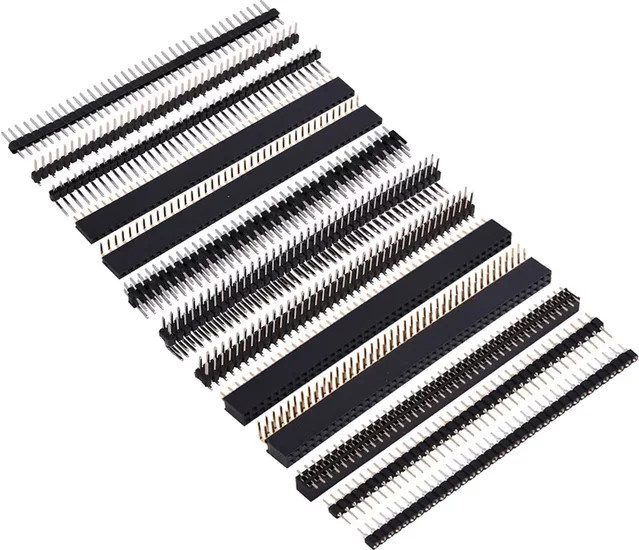 LQIH 10 Stück Steckverbinderleisten 2,54mm Rastermaß 1x40Pin 2x40Pin 80Pin ein- und zweireihig, rechtwinklig, SMT SMD, Schwarz - Bild 1