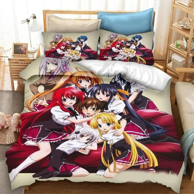 JMG Household Supplies Anime High School DxD Bettwäsche-Set aus Mikrofaser, Mehrfarbig, B/H: 135 x 200 cm - Bild 1