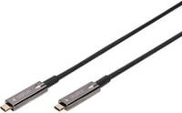 Digitus USB-C zu USB-C Active Optical Cable (AOC) DisplayPort 1.2 mit 4K 60 Hz Unterstützung, Schwarz, Länge: 20,0 m - Bild 1