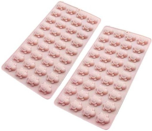 Deyishenghuo Mini Schildkröte Silikonform mit 36 Mulden in Pink für Eiswürfel und Seifenherstellung, 2er-Set - Bild 1