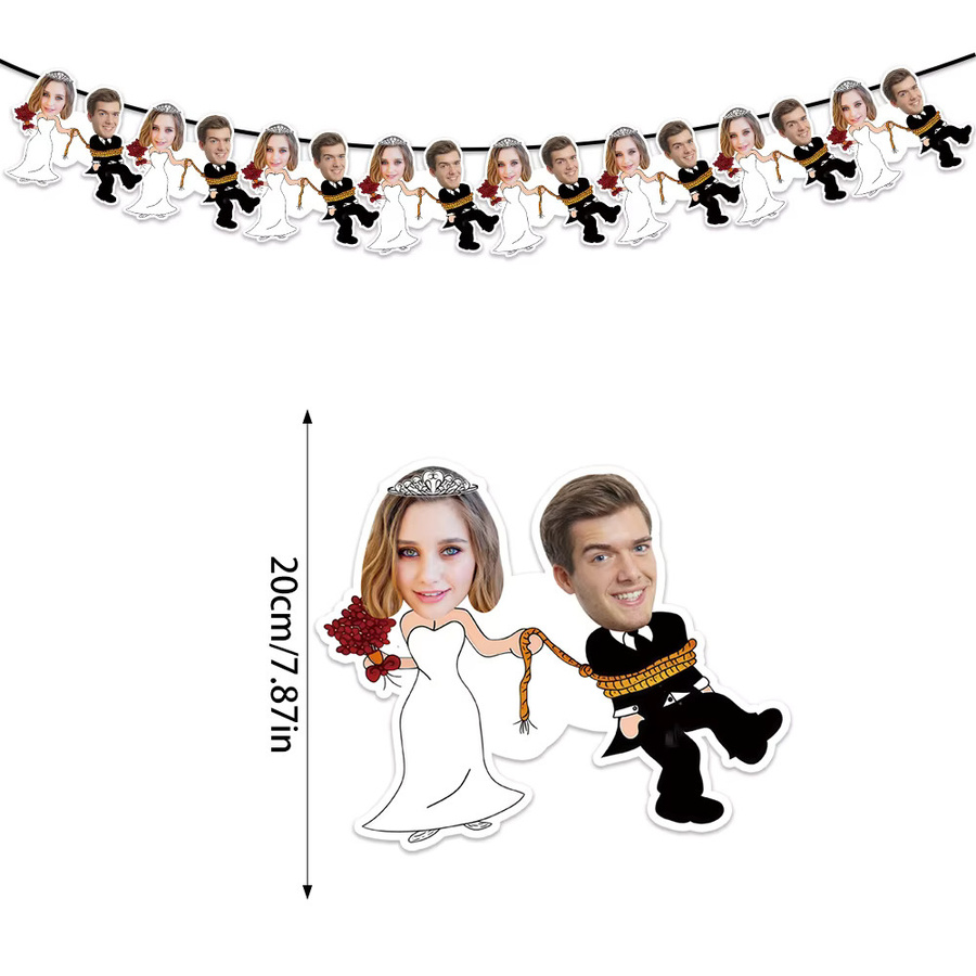 Personalisiertes WEIGAO Gesichtsbanner aus Papier für Hochzeiten und Jubiläen, Mehrfarbig - Bild 3