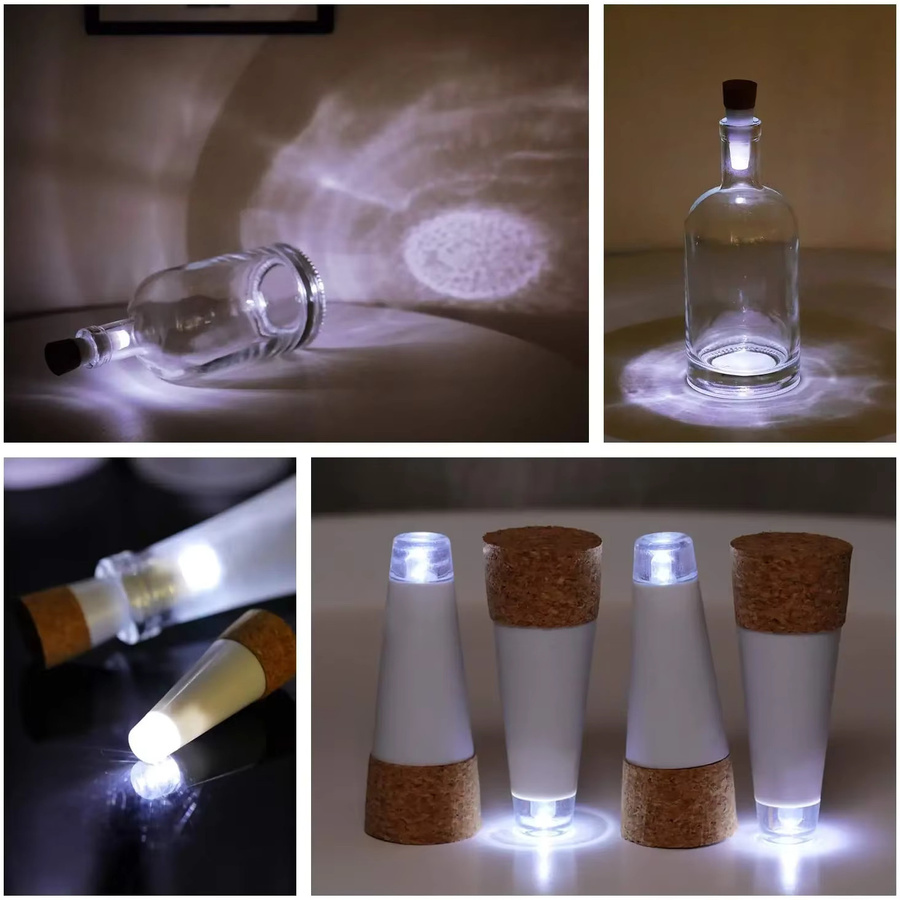Wiederaufladbare USB LED Mini-Flaschenlichter in Korkform mit warmweißem Licht für Party, Hochzeit und Weihnachten - Bild 3