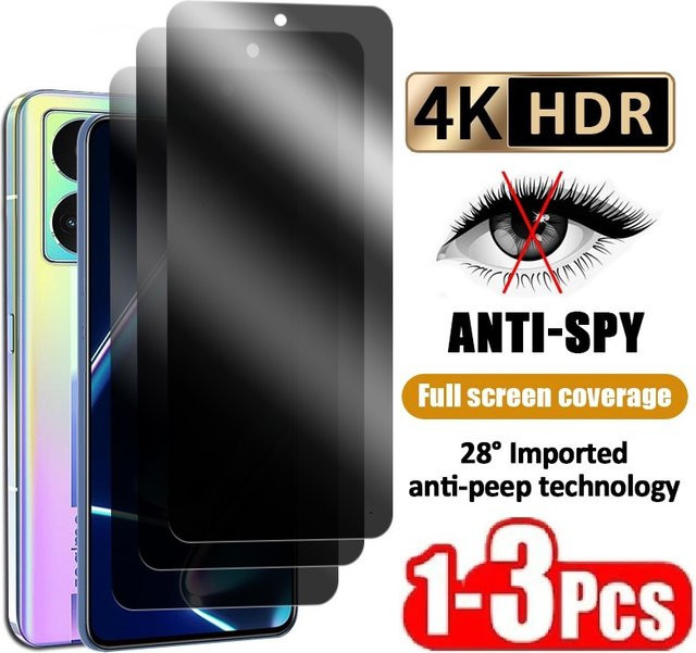 Anti-Spion Sichtschutz aus gehärtetem Glas für Oppo A7 A8 A11 A15 A35 A15S F15 A7X K1 K5 K7 Ax5S R17 Pro Reno, transparent - Bild 1