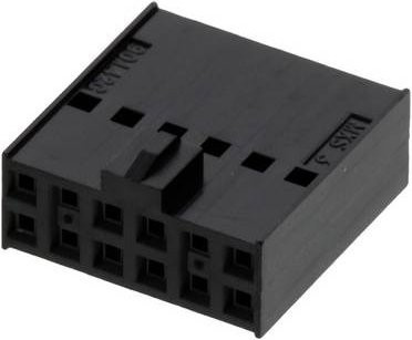 Molex Buchsengehäuse-Kabel Schwarz, 12 Polzahl, Rastermaß: 2.54mm, 901420012 - Bild 1