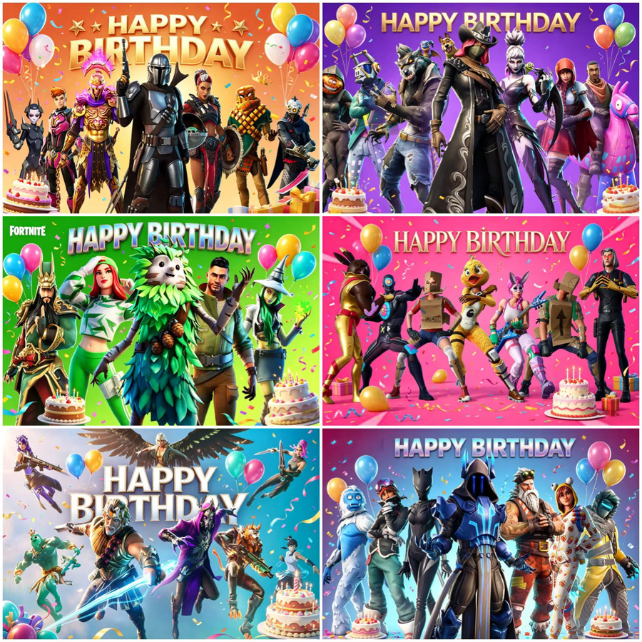 Fortnite Geburtstagsparty Dekoration Banner als Fotokulisse für Kinder, Mehrfarbig, B/H: 120 x 90 cm - Bild 3