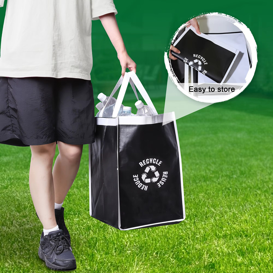 Untior Wasserfeste Küchentaschen für die Mülltrennung und Recycling-Aufbewahrung, Schwarz-Weiß - Bild 3