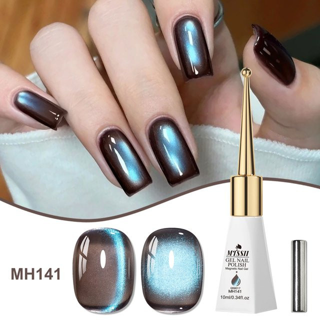 Mtssii Magnetischer Gel Nagellack, Bräunlich Blau, Schimmernd, 10 ml - Bild 1