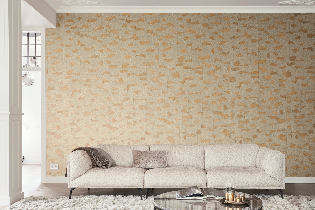 Omexco Tapete Timor arc62 in Beige und Braun mit abstraktem Naturdesign aus Vlies - Bild 1
