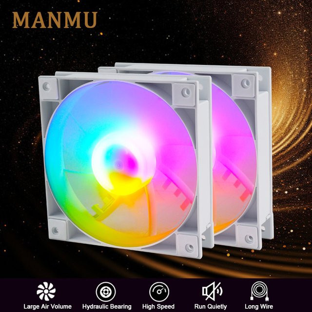 MANMU RGB Gaming Gehäuselüfter 120mm für PC und Radiator - Bild 1