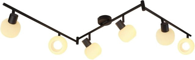 ZMH Deckenstrahler 6-flammig in Schwarz mit transparentem Glas, Vintage Design, E14, schwenkbar - Bild 1