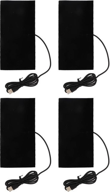 Neoglint 4er-Set USB Heizkissen aus Kohlefaser, waschbar, Schwarz - Bild 1