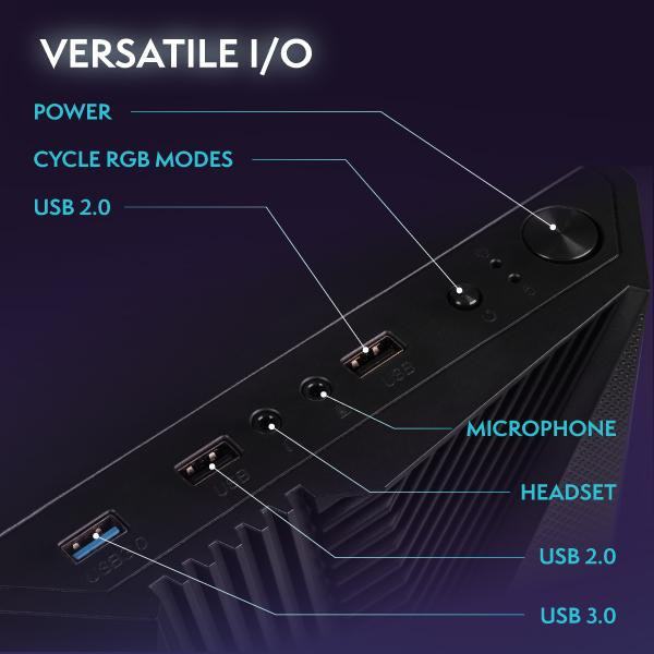Vibox VI-16 Gaming Desktop PC in Schwarz mit AMD Ryzen 3 3200G, Radeon Vega 8, 8GB RAM, 480GB SSD, Linux und WiFi - Bild 2