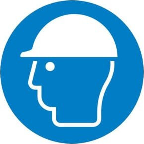 SafetyMarking Gebotsschild Folie Kopfschutz benutzen, Durchmesser: 20 cm, Blau - Bild 1