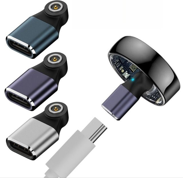 Universeller Smart Ring Ladekonverter mit Kontrollleuchte und Kurzschlussschutz in Grau - Bild 1