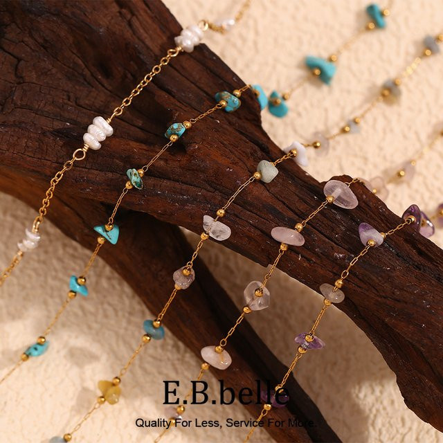 E.B.belle Fußkette, 18 Karat vergoldet, 316L-Edelstahl, Damen - Bild 1
