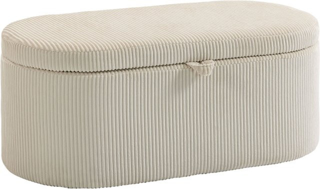 HOMCOM Sitzbank mit Stauraum in Beige mit Cord-Optik, B/T/H: 105 x 51 x 49 cm - Bild 1