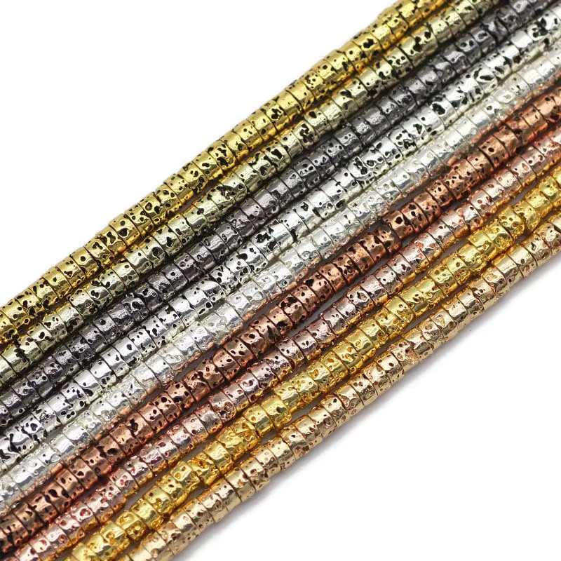 WLYeeS Spacer Perlen, Vulkangestein Naturstein, Gold Farbe, Unisex - Bild 5
