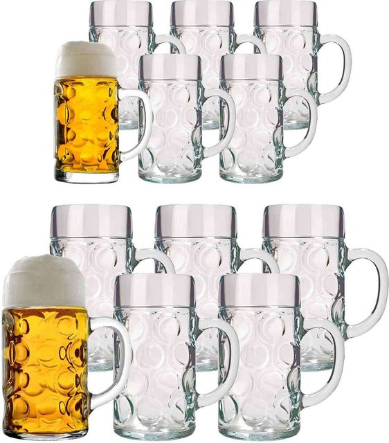 Stölzle Lausitz Bierkrüge Isar Set 12-teilig aus Glas, transparent, 0,5 l und 1 l - Bild 1