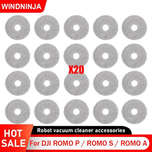 WINDNINJA Ersatz Mopp Pads für DJI ROMO S ROMO A ROMO P Roboter Staubsauger Zubehör in Weiß - Bild 1