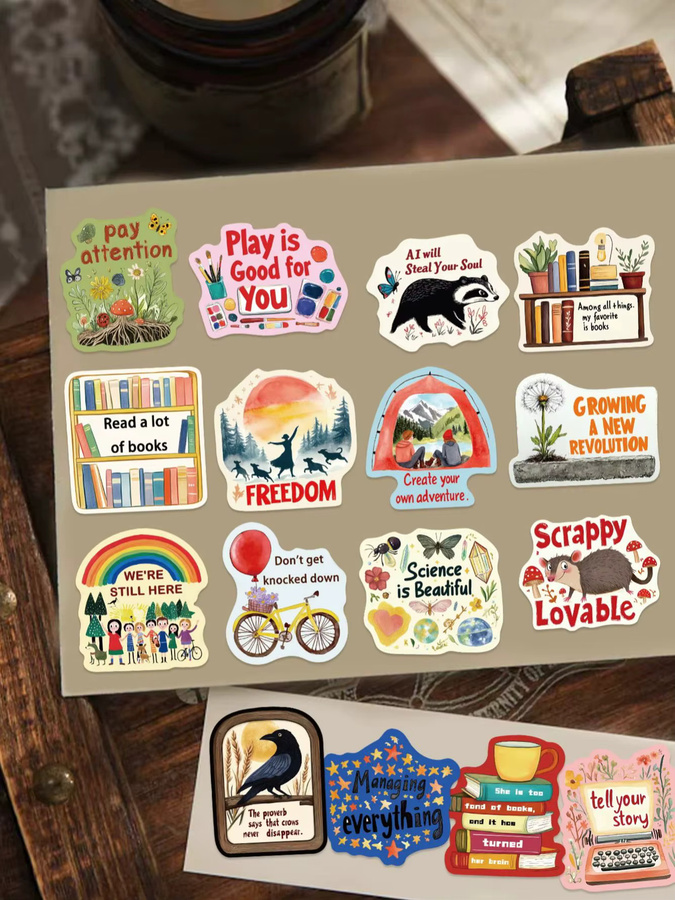 50 inspirierende englische Graffiti-Aufkleber in Multicolour für Laptops, Wasserflaschen und Skateboards - Bild 2