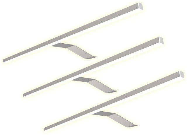 Kalb LED Aufbauleuchte aus Aluminium in Chrom, 3er Set, B/T/H: 60 cm x 18,5 cm x 4 cm, Neutralweiß - Bild 1