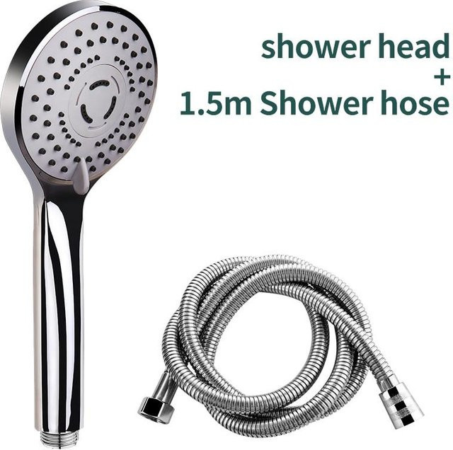Yiran Furniture Druckhandbrause Set in Chrom Silber mit hoher Wasserleistung und wassersparender Funktion - Bild 1