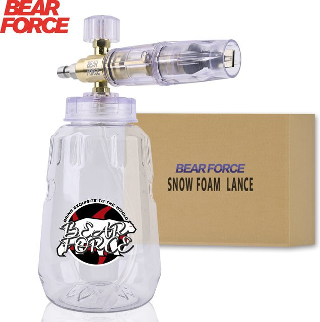 BEAR FORCE Hochdruckreiniger-Schaumkanone mit verstellbarer Schaumlanze und 1/4 Schnellverbinder, transparente Flasche, Farbe: transparent - Bild 1