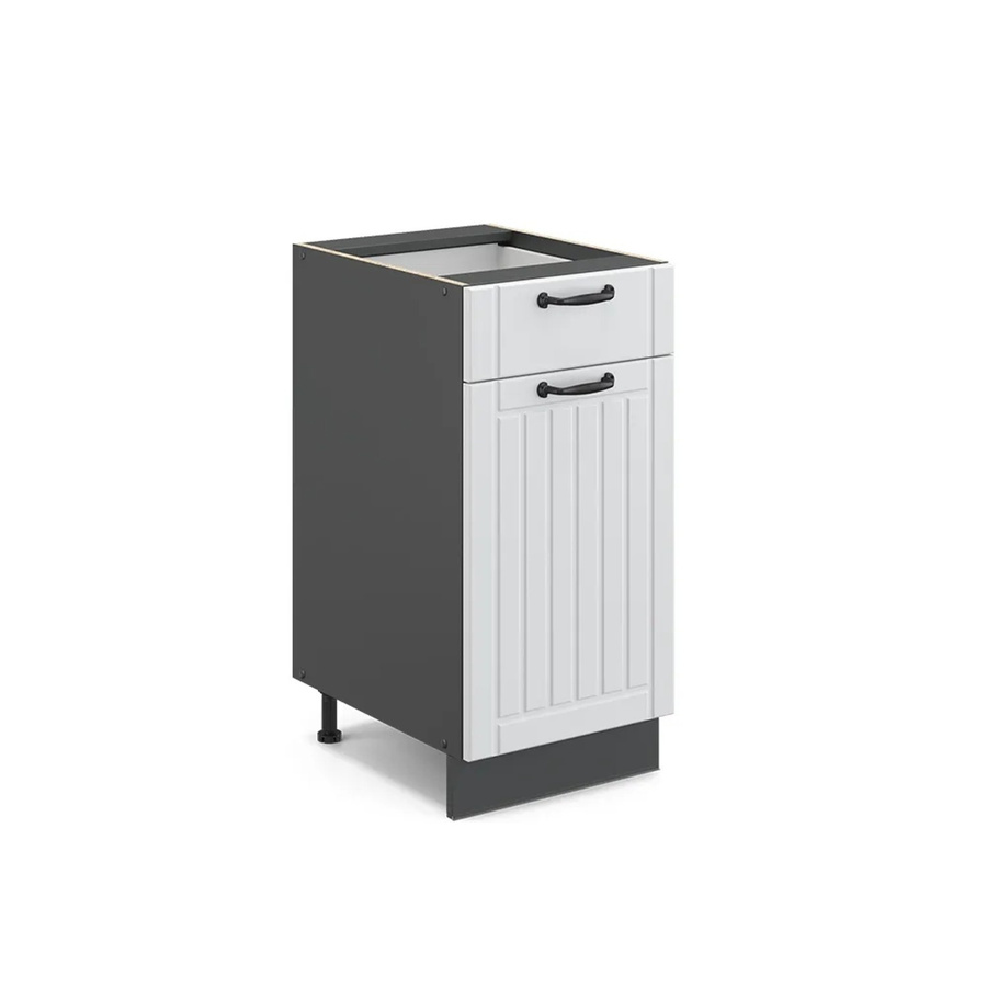 Vicco Küchenunterschrank Fame-Line in Weiß und Anthrazit im Landhausstil ohne Arbeitsplatte, Breite: 40 cm - Bild 2