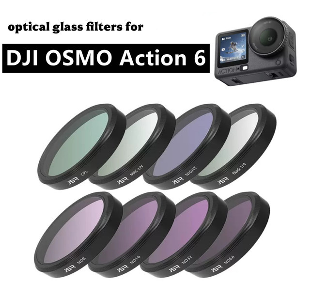 JSR UV/CPL/ND Filterset für DJI Osmo Action 6 aus HD-optischem Glas - Bild 1