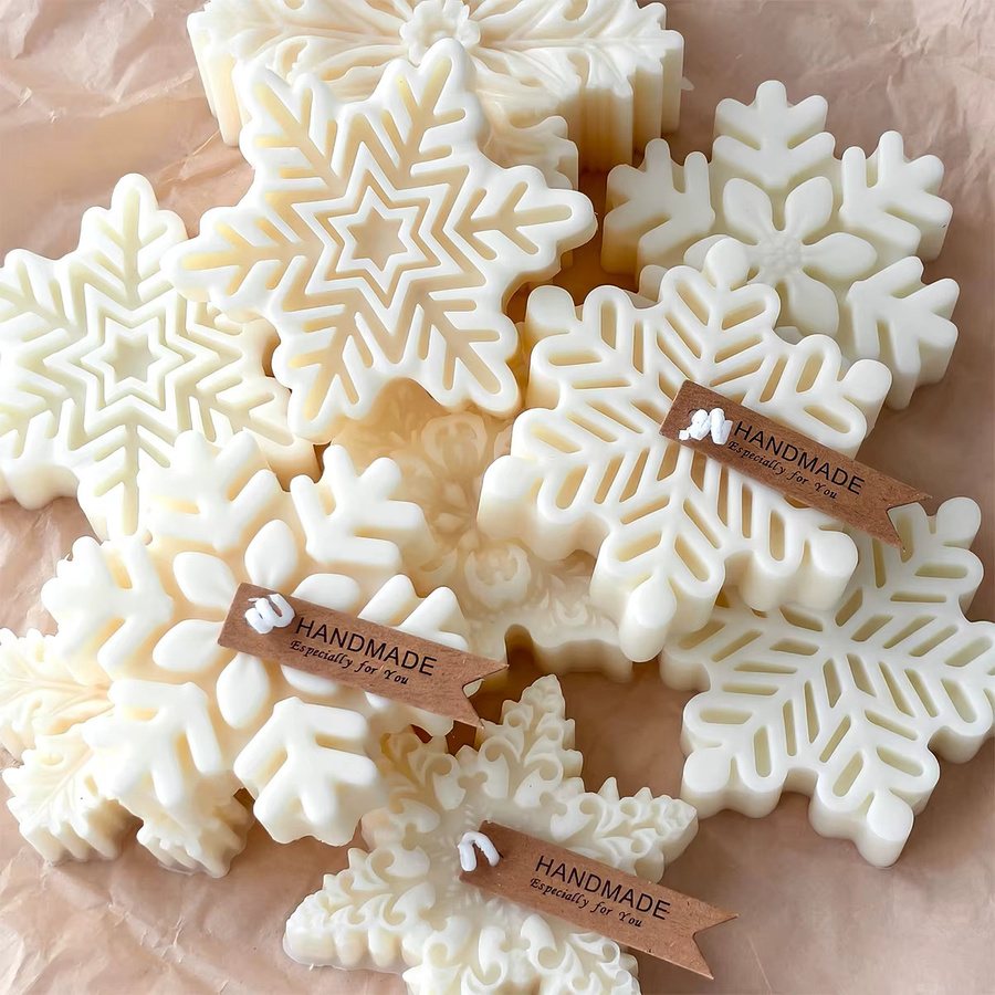 UDOCOOL Silikon Kerzenform Schneeflocke in Weiß für DIY Weihnachtsdeko aus Wachs oder Seife - Bild 3