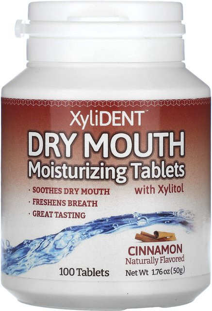 XyliDENT Feuchtigkeitstabletten gegen Mundtrockenheit, mit Xylitol und Zimt, 100 Tabletten - Bild 1