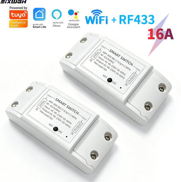 Tuya WiFi Smart Switch 16A mit RF 433MHz Unterstützung, weißer WLAN Schalter kompatibel mit Smart Life App, Amazon Alexa und Google Assistant für deine Hausautomation - Bild 1