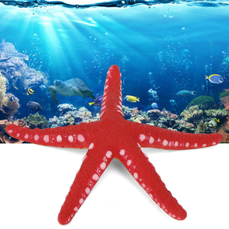 TOMTOP JMS Leuchtende Seestern-Aquariendekoration aus Kunststoff in Rot - Bild 7