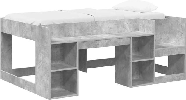 vidaXL Kinderbettgestell mit Stauraum in Betongrau, B/T/H: 160 x 80 x 108,5 cm - Bild 1