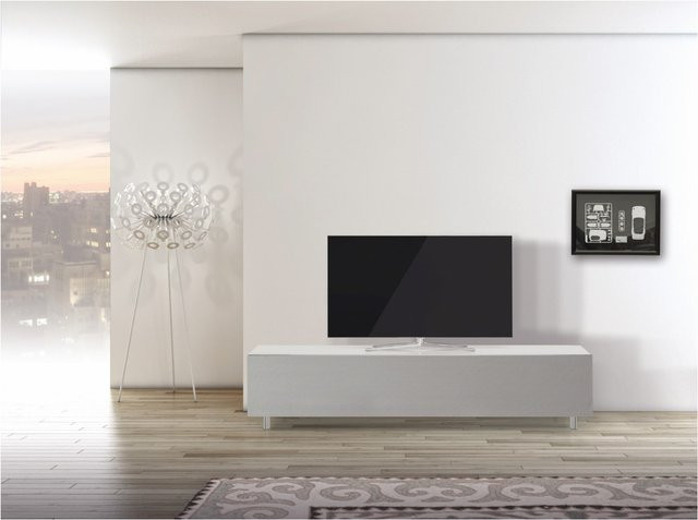 Just-Racks TV-Rack JRL1651S in Weiß mit Sicherheitsglas und Aluminium für dein Wohnzimmer - Bild 1