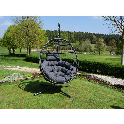 SUNGÖRL Hängekorb Lounge-Stuhl in Grau mit Metallrahmen für Garten und Balkon, B/H/T: 152 x 198 x 117 cm - Bild 3