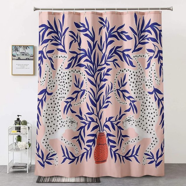 William Morris Duschvorhang aus Polyester in Grün, B: 180 cm, H: 180 cm - Bild 1