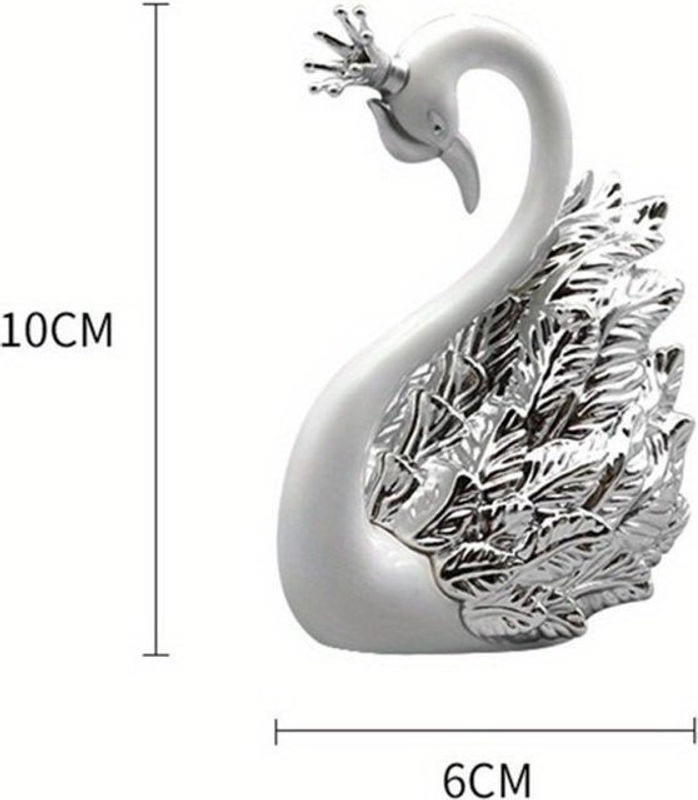 Ambiel Charm Mini Schwan Paar Dekofigur in Weiß für Hochzeit und Wohnaccessoires - Bild 1