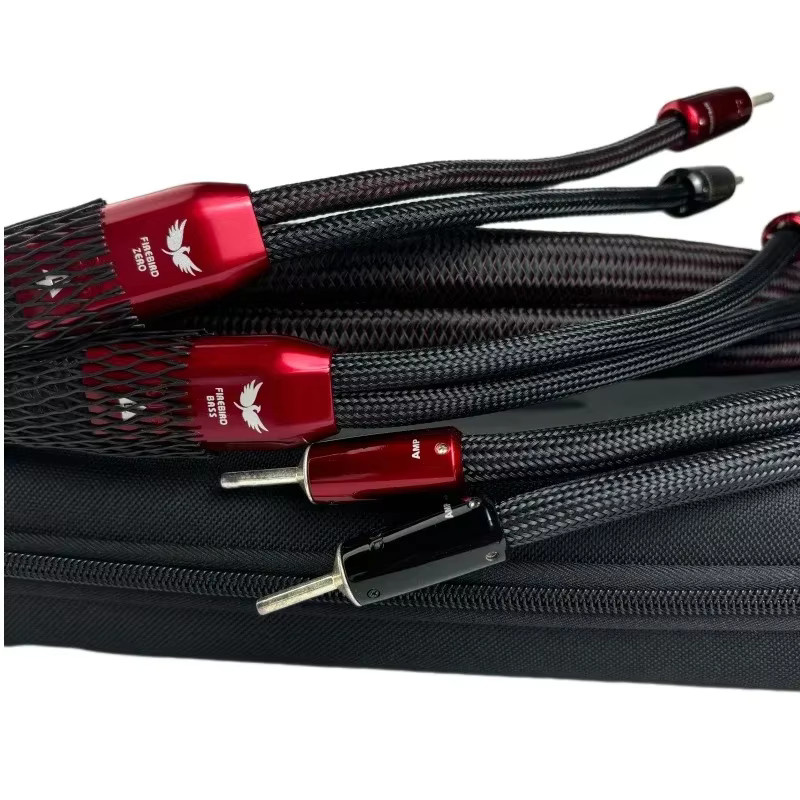 FireBird Full-Range Lautsprecherkabel mit Bananenstecker Zero & Bass PSS in Silber für HiFi-Audioverstärker und Biwire-Anwendungen - Bild 2