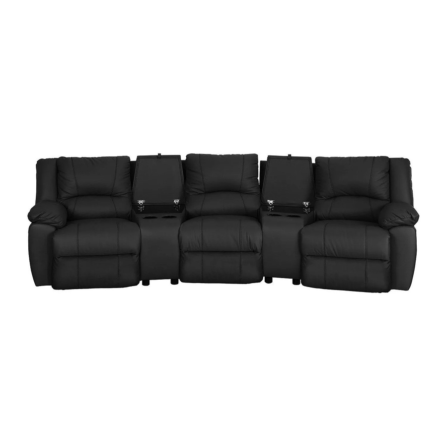 Vente-unique Relaxsofa Aroma in Schwarz aus Leder, Breite: 308 cm - Bild 2