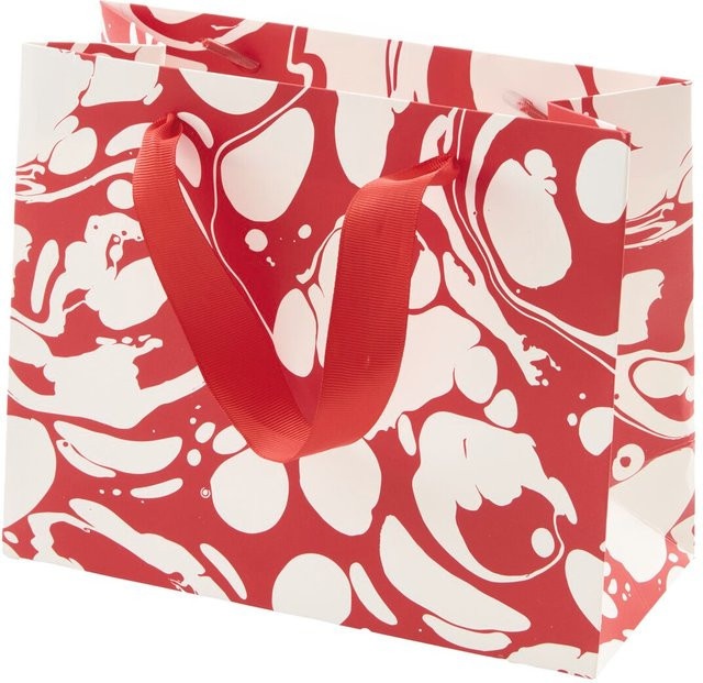 Rico Design Geschenktüte Marmor Rot/Weiß S (Breite: 10,0 cm, Höhe: 22,0 cm, Tiefe: 22,0 cm) - Bild 1