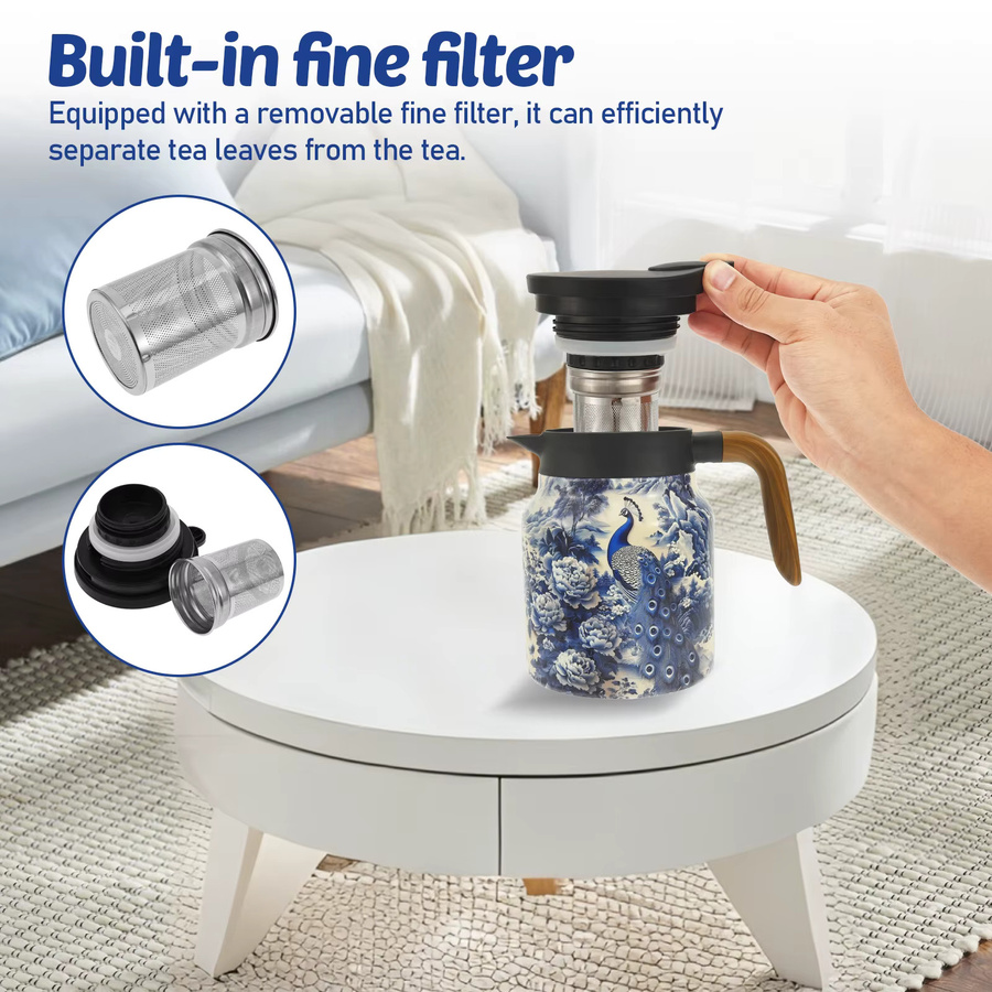 Willstar Thermo-Kaffeekaraffe und Teekanne mit Edelstahlfilter und doppelwandiger Isolierung - Bild 5