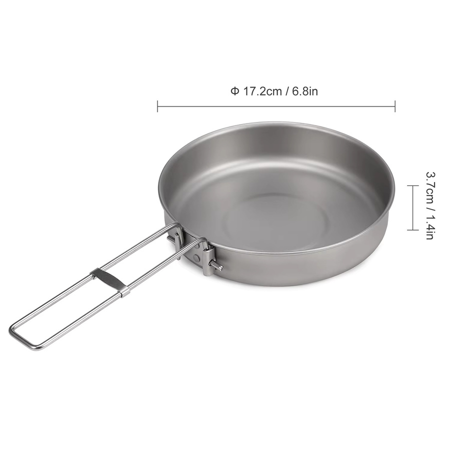 Titan Bratpfanne für Outdoor, Camping und Wandern, Silber, Uncoated - Bild 2